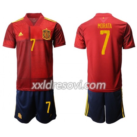 Španjolska Morata 7 Domaći Dječji Komplet Dresovi za Nogomet Euro 2020 (+ kratke hlače)